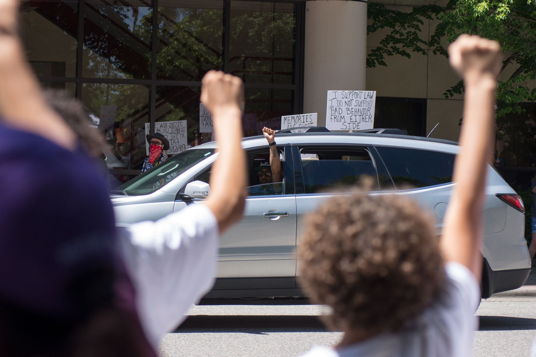 Raised fists